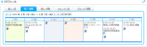 IMWare スケジュール